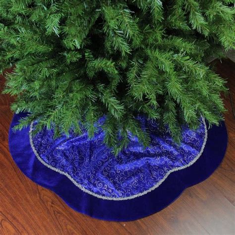 royal blue christmas tree skirt.